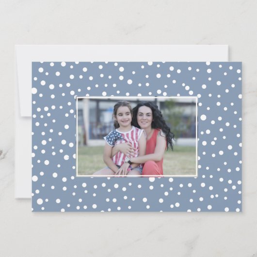 Cartes Pour Fêtes Annuelles Joie et neige bleu poussiéreux Noël minimal (Dos)