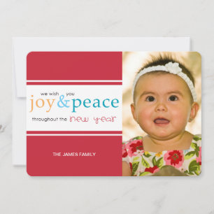 Cartes Pour Fêtes Annuelles joie et paix