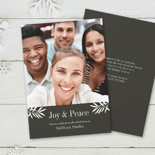 Cartes Pour Fêtes Annuelles JOIE ET PAIX Moderne Simple Photo Business