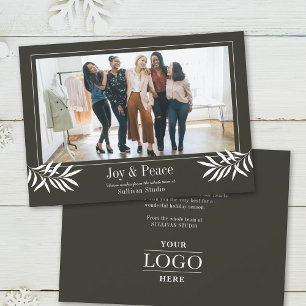 Cartes Pour Fêtes Annuelles JOIE ET PAIX Moderne Simple Photo Logo Business