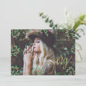 Cartes Pour Fêtes Annuelles Joie Faux Or Script (Debout devant)