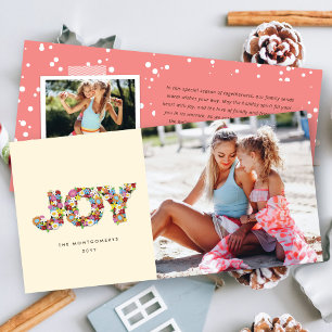 Cartes Pour Fêtes Annuelles JOIE Fleurs de printemps colorées Noël Photo moder
