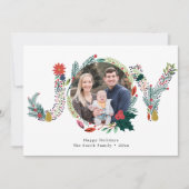 Cartes Pour Fêtes Annuelles JOIE Florale Rouge Poinsettia Pine Bough Wreath Ph (Devant)