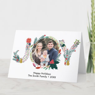 Cartes Pour Fêtes Annuelles JOIE Florale Rouge Poinsettia Pine Bough Wreath Ph