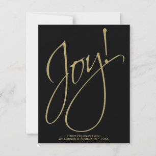 Cartes Pour Fêtes Annuelles Joie ! Gold & Black Style minimaliste Petite entre