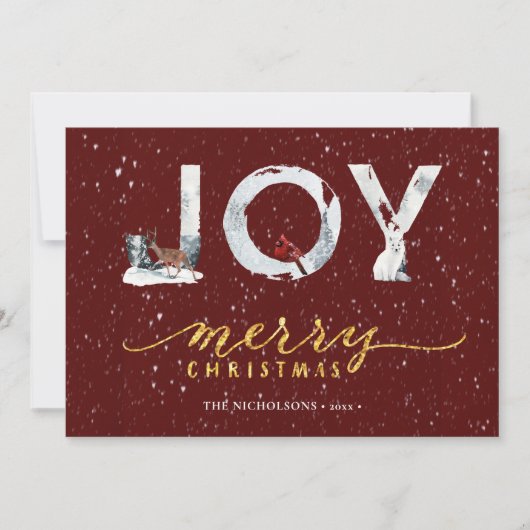 Cartes Pour Fêtes Annuelles JOIE JOIY Snow Overlay (Devant)