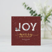 Cartes Pour Fêtes Annuelles JOIE JOIY Snow Overlay (Debout devant)