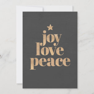 Cartes Pour Fêtes Annuelles Joie Moderne Élégante, Amour & Paix de Noël