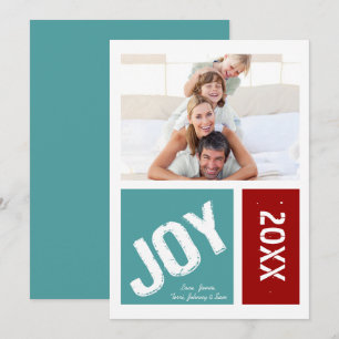 Cartes Pour Fêtes Annuelles Joie moderne simple Votre photo Noël