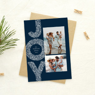 Cartes Pour Fêtes Annuelles Joie neige speckle deux photo marine Noël