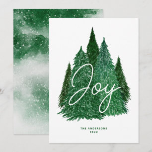Cartes Pour Fêtes Annuelles Joie Noël Evergreen   Sapin de pin vert d'hiver