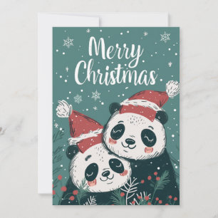 Cartes Pour Fêtes Annuelles Joie Noël Panda Cute