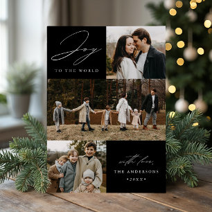 Cartes Pour Fêtes Annuelles Joie noire moderne au monde 4 Photo