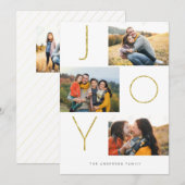 Cartes Pour Fêtes Annuelles JOIE Pailletée 4 Image (Devant / Derrière)