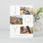 Cartes Pour Fêtes Annuelles JOIE Pailletée 4 Image (Debout devant)