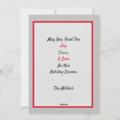 Cartes Pour Fêtes Annuelles Joie ! Paix et amour (Dos)