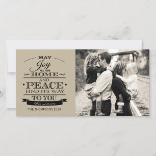 Cartes Pour Fêtes Annuelles JOIE PAIX Noël Famille de Noël Photocard
