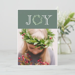 Cartes Pour Fêtes Annuelles Joie Photo Eucalyptus Wreath Personnalisée