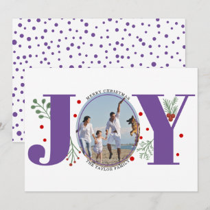 Cartes Pour Fêtes Annuelles Joie pourpre avec baies photo de Noël