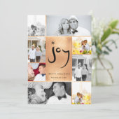 Cartes Pour Fêtes Annuelles Joie & Star Brush Script Faux Foil Stylish 6 Photo (Debout devant)