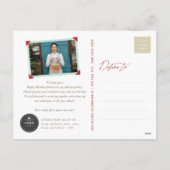 Cartes Pour Fêtes Annuelles Joie tirée à la main Calligraphie Rustique Foliage (Dos)