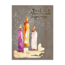 Joie! Trio de bougies aquarelle pailletée