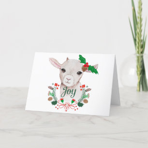 Cartes Pour Fêtes Annuelles Joie Vintage Noël Bébé Chèvre - Joie