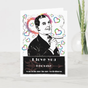Cartes Pour Fêtes Annuelles Join Me  In My Weirdness Valentines Day card