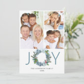 Cartes Pour Fêtes Annuelles JOIY Paysage Wreath Noël Forêt Salutation (Debout devant)