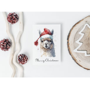 Cartes Pour Fêtes Annuelles Joli Alpaca de Noël, personnalisé
