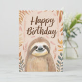 Cartes Pour Fêtes Annuelles Joli Anniversaire à Sloth (Debout devant)