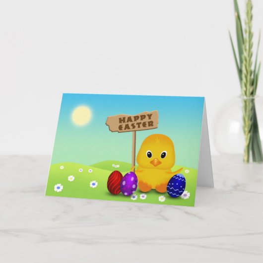 Cartes Pour Fêtes Annuelles Joli bébé de Pâques poussin (Devant)