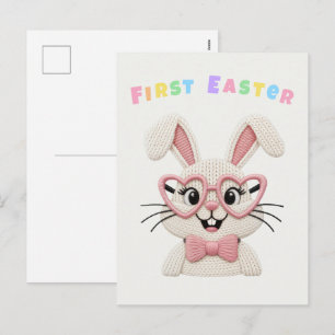 Cartes Pour Fêtes Annuelles Joli bébé fille garçon premier lapin de Pâques