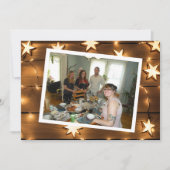 Cartes Pour Fêtes Annuelles Joli Bois Patiné et Étoiles Lumineuses de Noël (Devant)