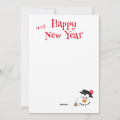 Cartes Pour Fêtes Annuelles Joli Bonhomme de Neige Dessin Animé (Dos)