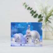 Cartes Pour Fêtes Annuelles joli bonhomme de neige heureux (Debout devant)