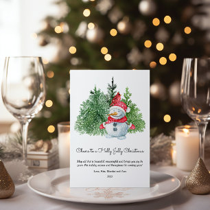 Cartes Pour Fêtes Annuelles Joli bonhomme de neige Joyeux appartement de Noël