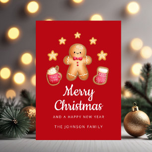 Cartes Pour Fêtes Annuelles Joli bonhomme en pain d'épice Joyeux Noël