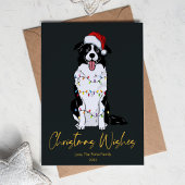 Cartes Pour Fêtes Annuelles Joli Border Collie Arbre de Noël Plat