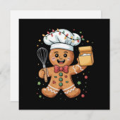 Cartes Pour Fêtes Annuelles Joli boulanger d'homme en pain d'épice Noël Chef C (Devant / Derrière)