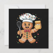 Cartes Pour Fêtes Annuelles Joli boulanger d'homme en pain d'épice Noël Chef C (Devant)