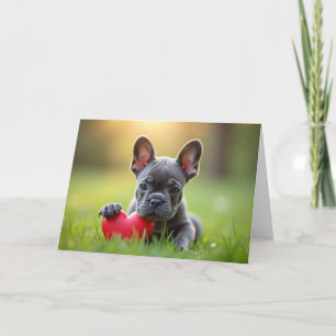 Cartes Pour Fêtes Annuelles Joli Bouledogue Français pour la Saint-Valentin