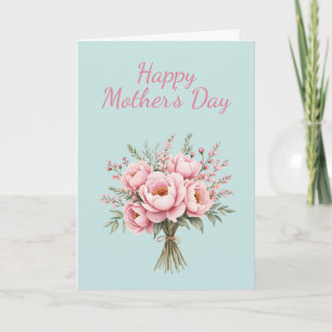 Cartes Pour Fêtes Annuelles Joli bouquet de fleurs de pivoine rose pour la fêt