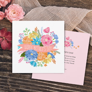 Cartes Pour Fêtes Annuelles Joli bouquet floral Fête des Mères