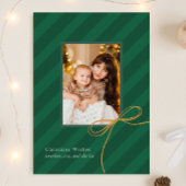 Cartes Pour Fêtes Annuelles Joli Bow Stripes Noël Simplement Élégant Photo
