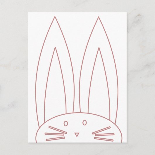 Cartes Pour Fêtes Annuelles Joli Bunny Coloriage rose contour (Devant)