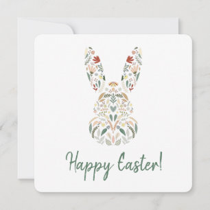 Cartes Pour Fêtes Annuelles Joli Bunny Floral Chic Chic à Pâques