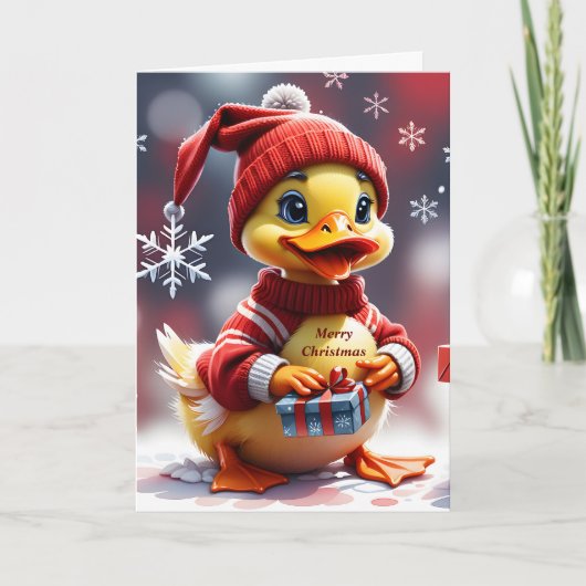 Cartes Pour Fêtes Annuelles Joli canard de Noël (Devant)