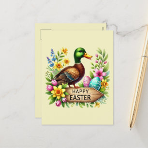 Cartes Pour Fêtes Annuelles Joli canard de Pâques ajouter un message