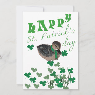 Cartes Pour Fêtes Annuelles Joli Canard Trèfle Shamrock Joyeuse Fête de la Sai